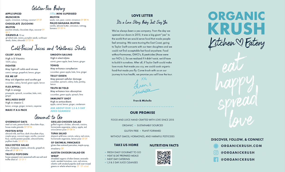 Organic Krush Kitchen & Eatery Menu-1